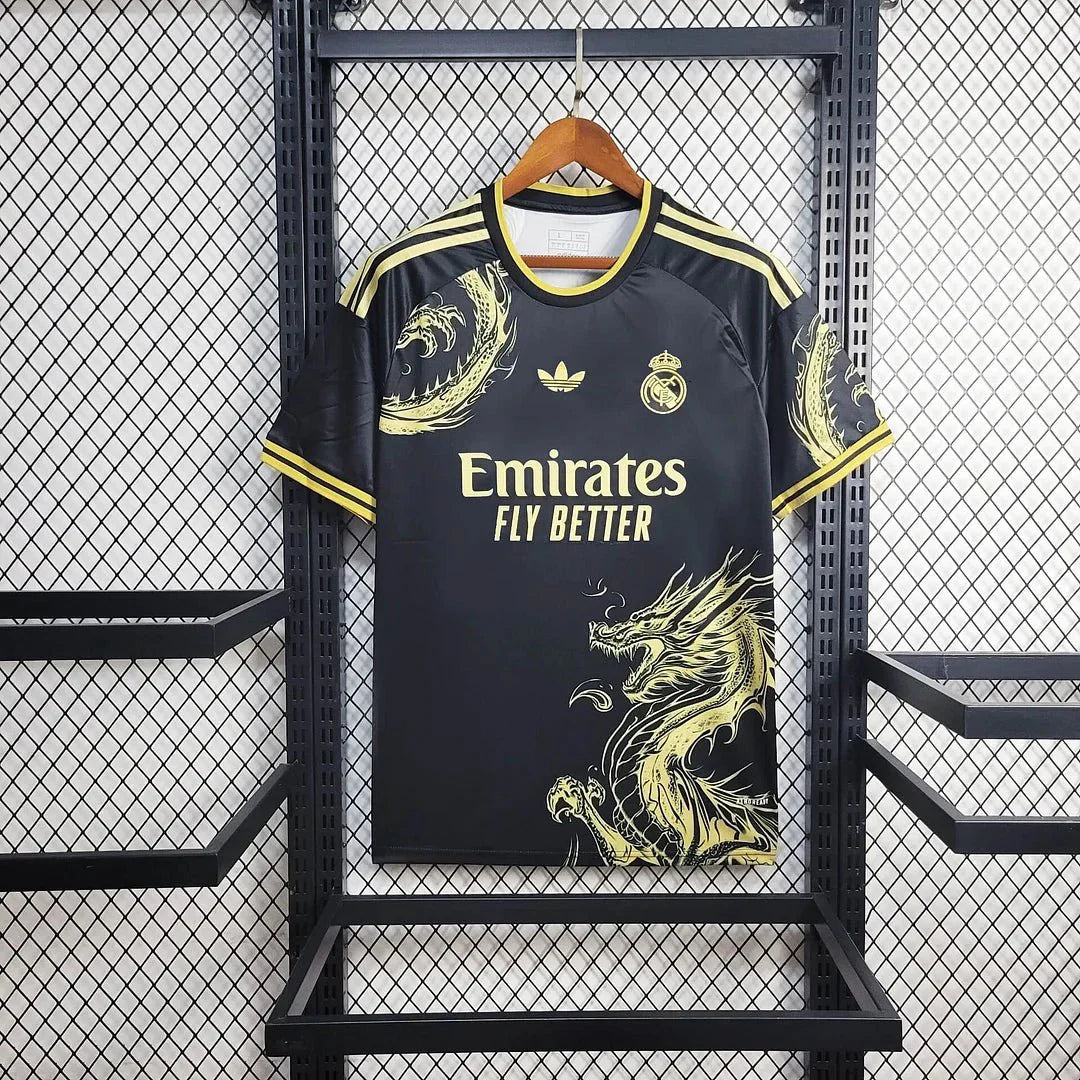 Real Madrid 2025 Gold Dragon Special Shirt