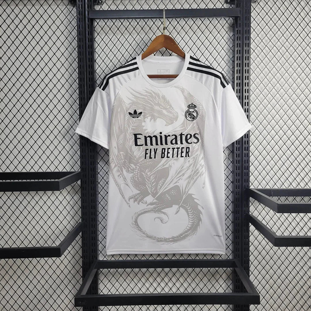 Real Madrid 2025 White Dragon Special Shirt